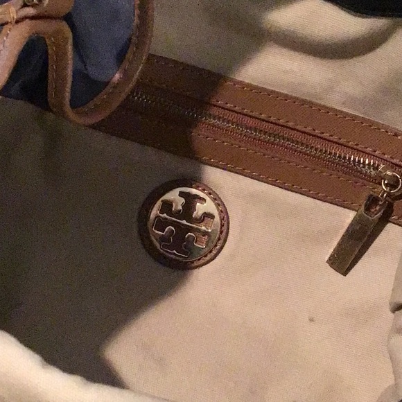 Tory Burch Tote Hobo Stacked Nylon Navy Bag - Picture 8 of 13